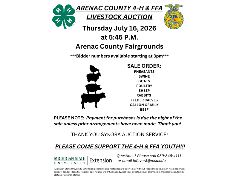 Logo for 2026 Arenac 4-H/FFA Livestock Auction